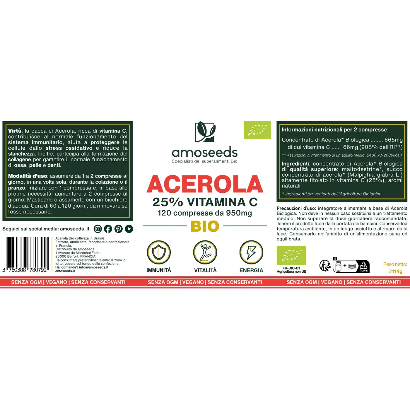 Acerola Bio, 25% Vitamina C | 120 compresse - Image 6
