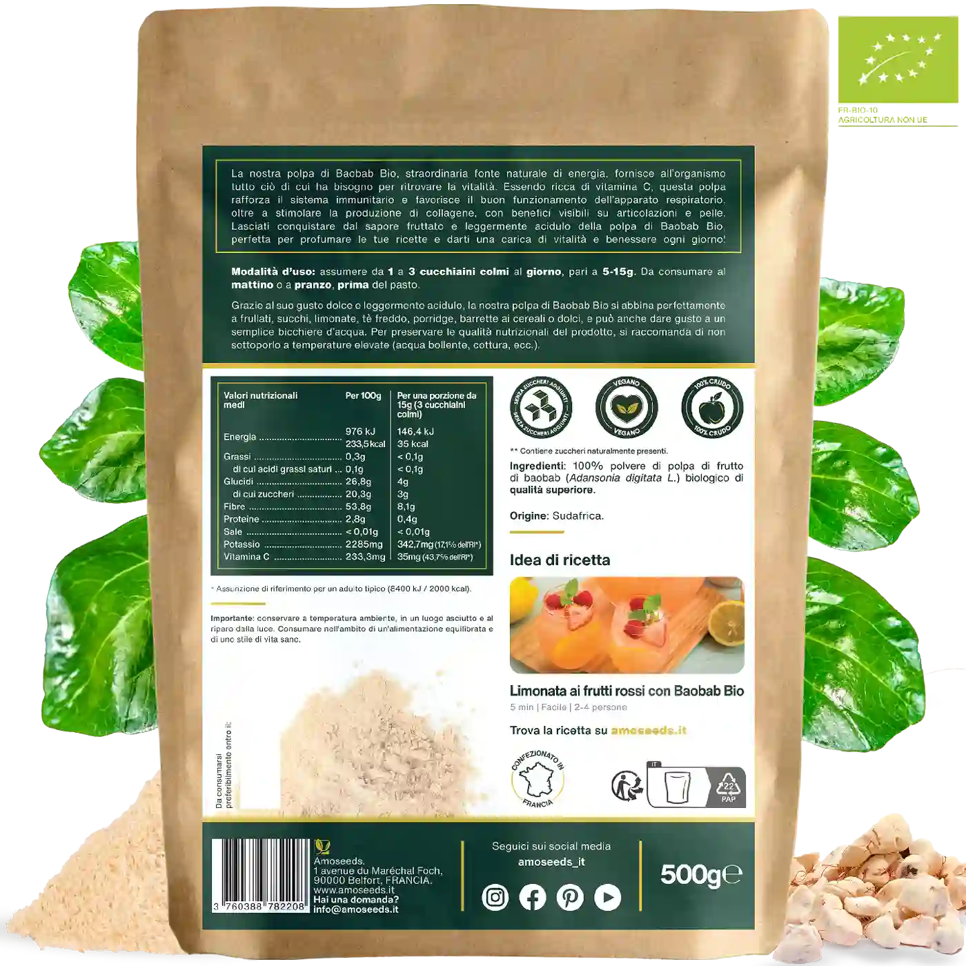 Baobab in polvere Bio 500G - Image 5