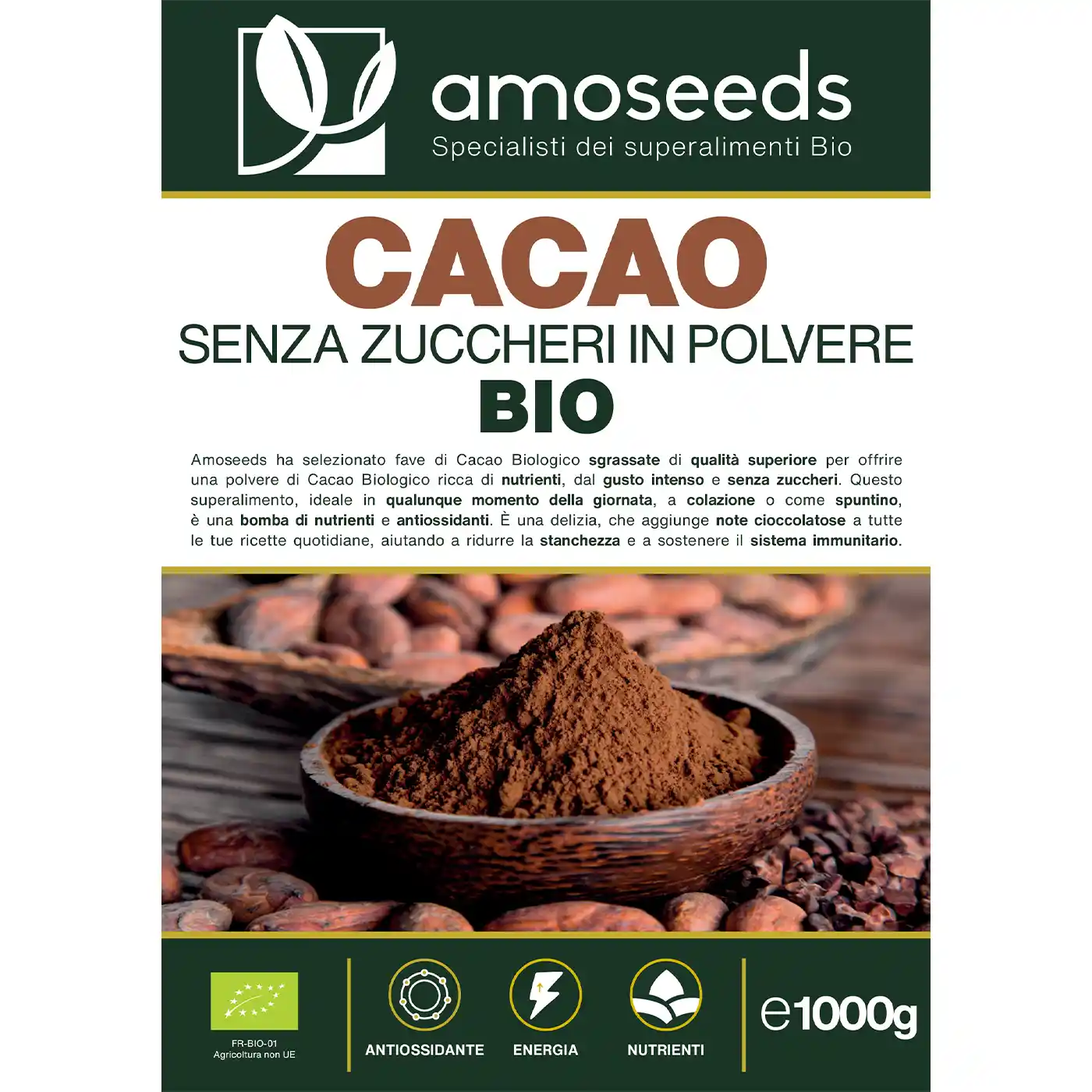 Cacao Senza Zuccheri in polvere Bio 1KG - Image 7