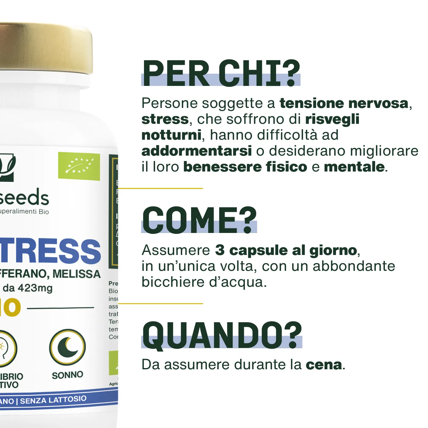 Complesso Antistress Bio, Biancospino, Zafferano, Melissa | 90 capsule - Image 4