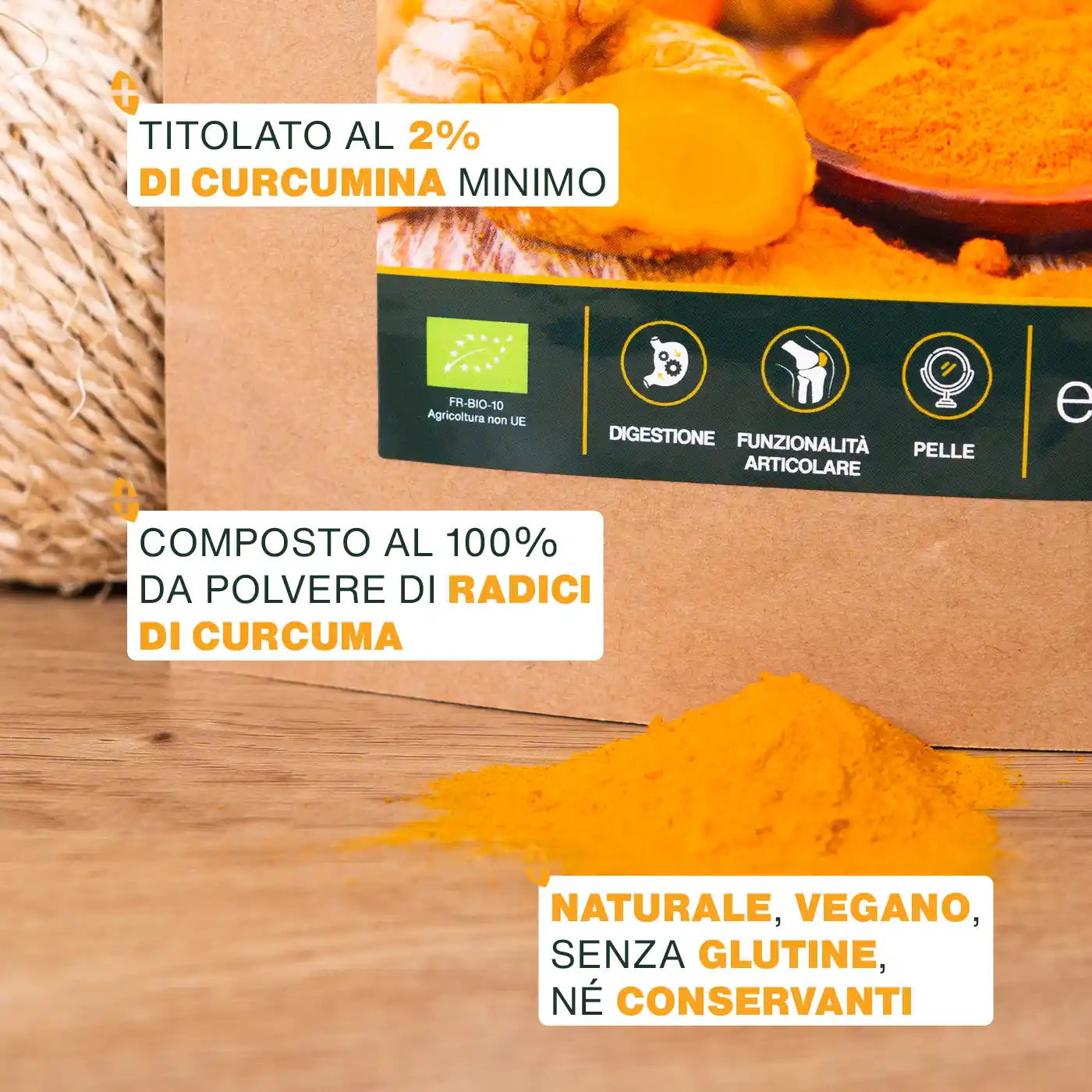 Curcuma in polvere Bio 200G - Image 3