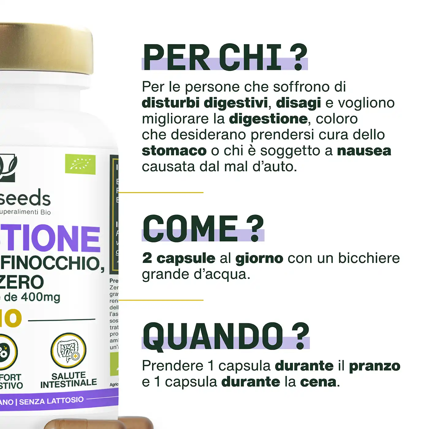 Complesso Digestione Bio, Liquirizia, Finocchio, Zenzero | 60 capsule - Image 4