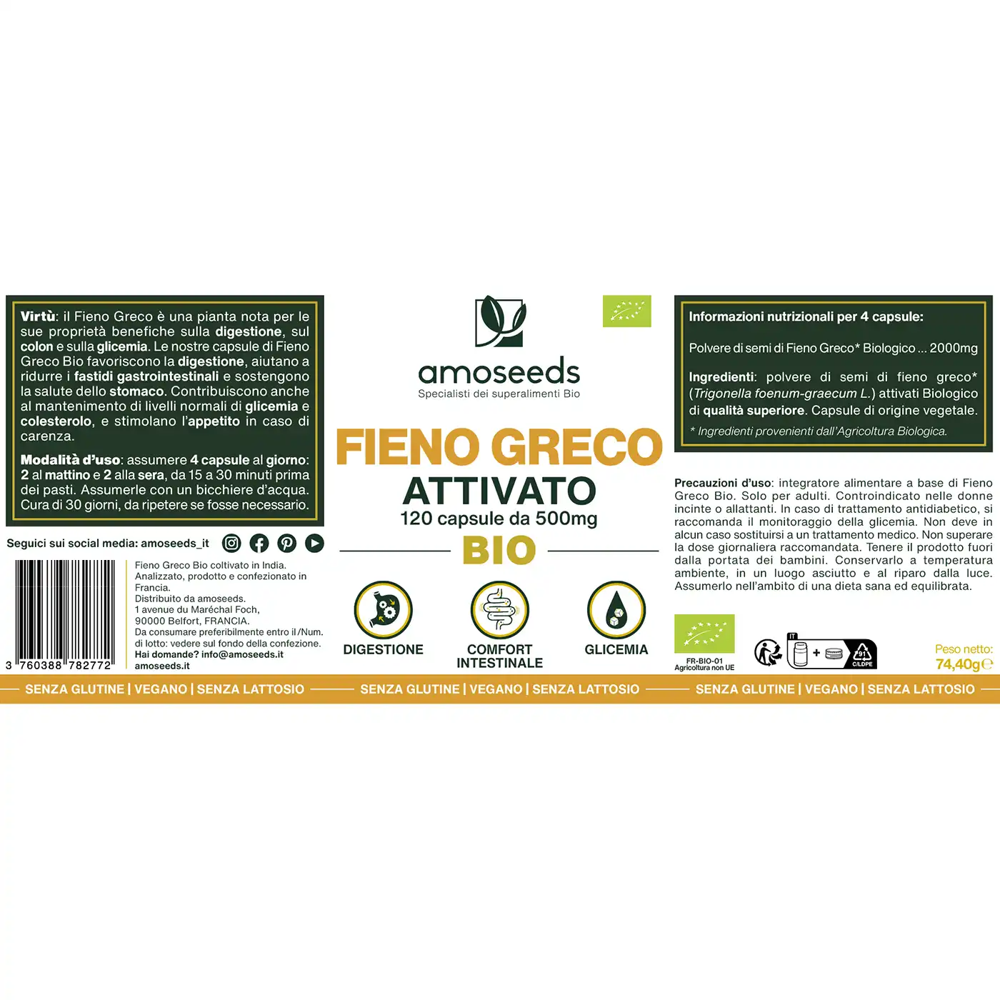 Fieno Greco Attivato Bio | 120 capsule - Image 6