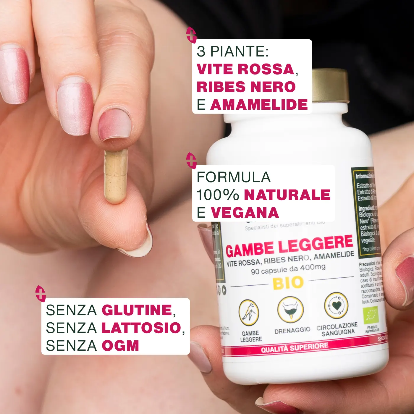 Complesso Gambe Leggere Bio - 90 capsule da 400mg - Image 3