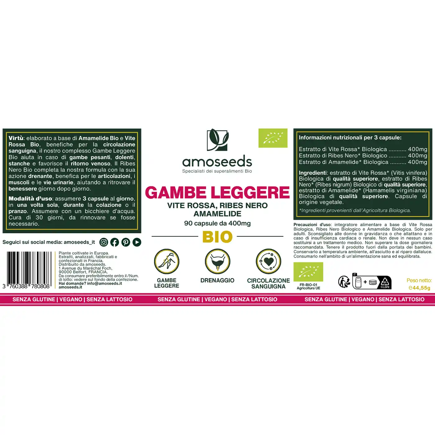 Complesso Gambe Leggere Bio - 90 capsule da 400mg - Image 6