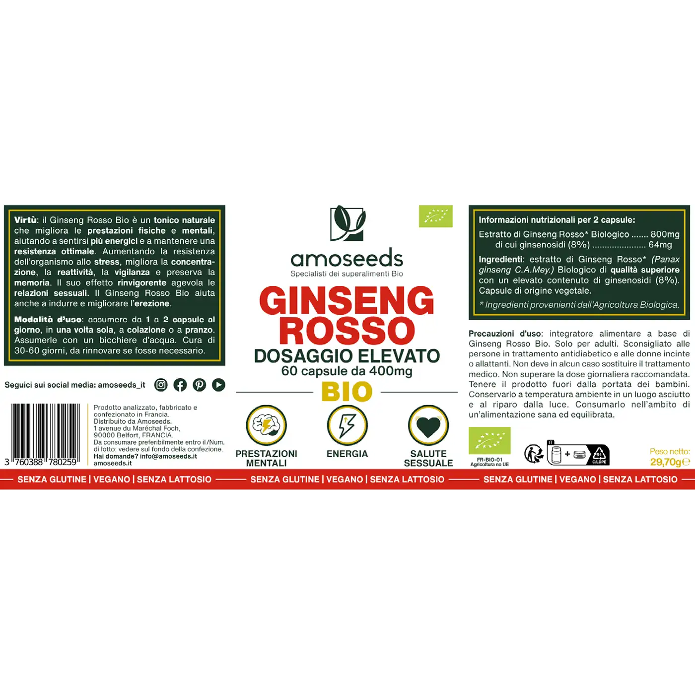 Ginseng Rosso Bio, Alto Dosaggio | 60 capsule - Image 6