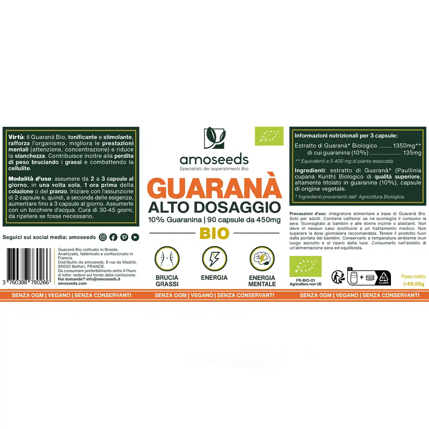 Guaranà Bio, 10% guaranina | 90 capsule - Image 6