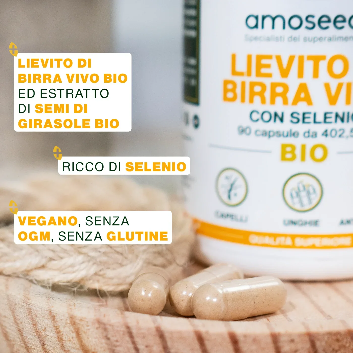 Lievito di Birra Vivo Bio, con Selenio | 90 capsule - Image 3