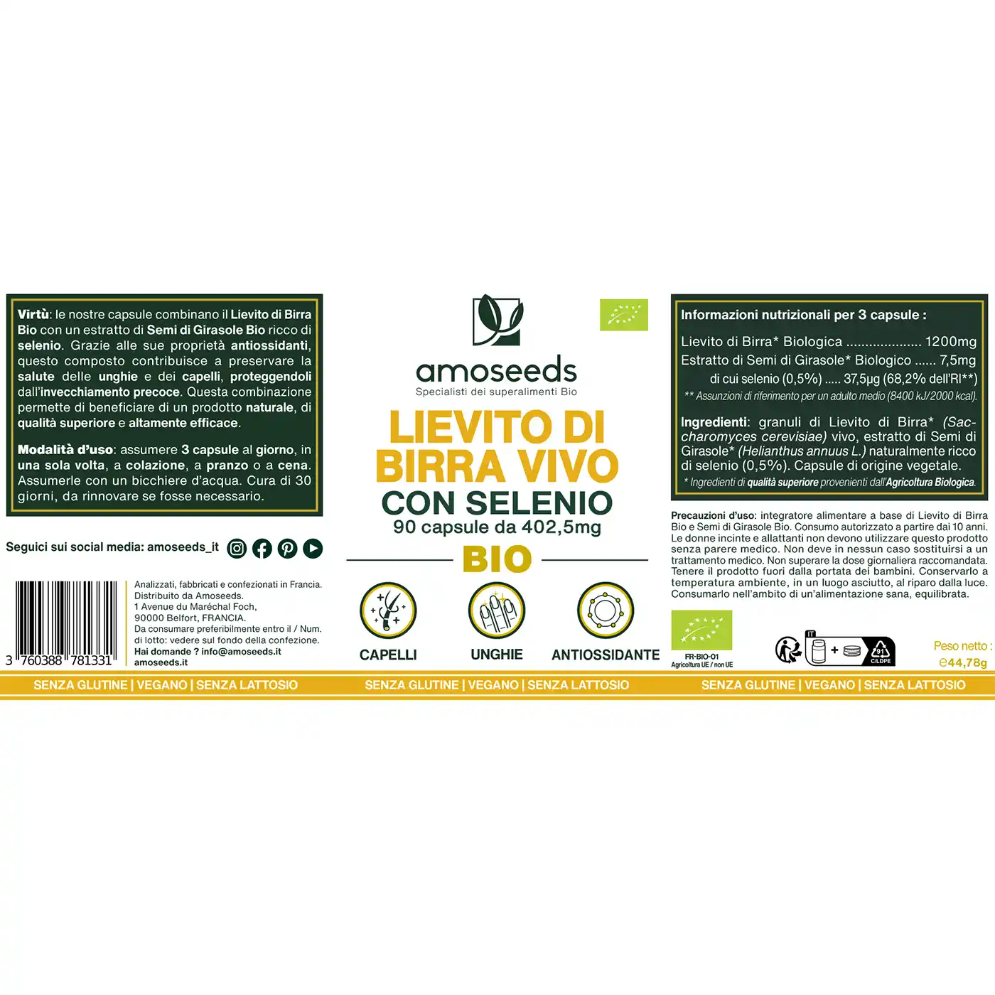 Lievito di Birra Vivo Bio, con Selenio | 90 capsule - Image 6