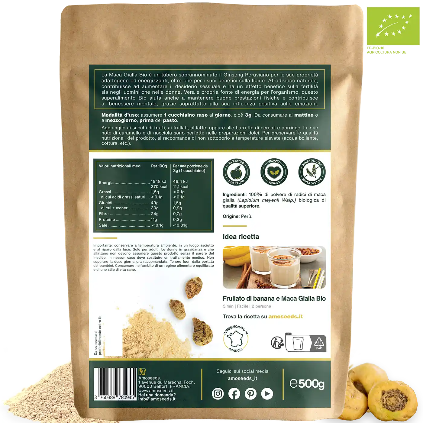 Maca Gialla in polvere Bio 500G - Image 6