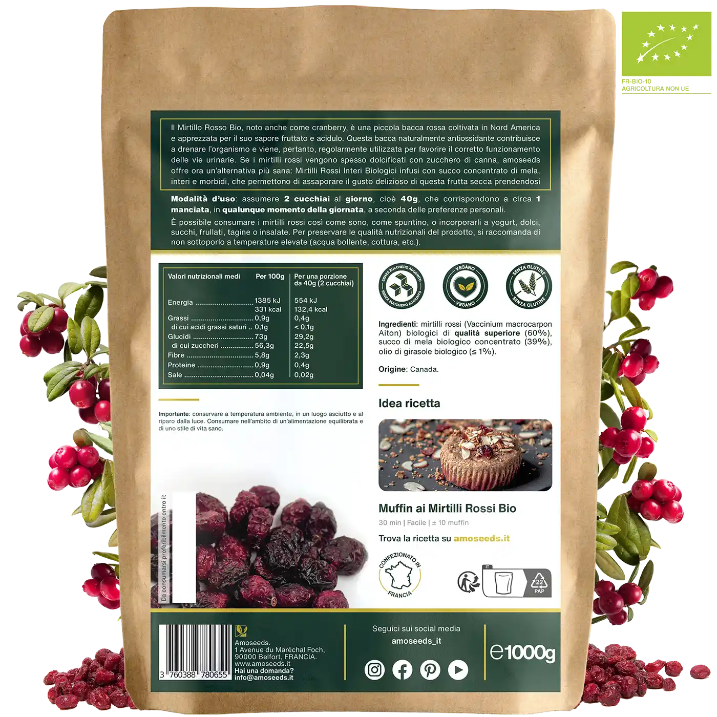 Mirtilli Rossi Interi Bio 1KG - Image 5