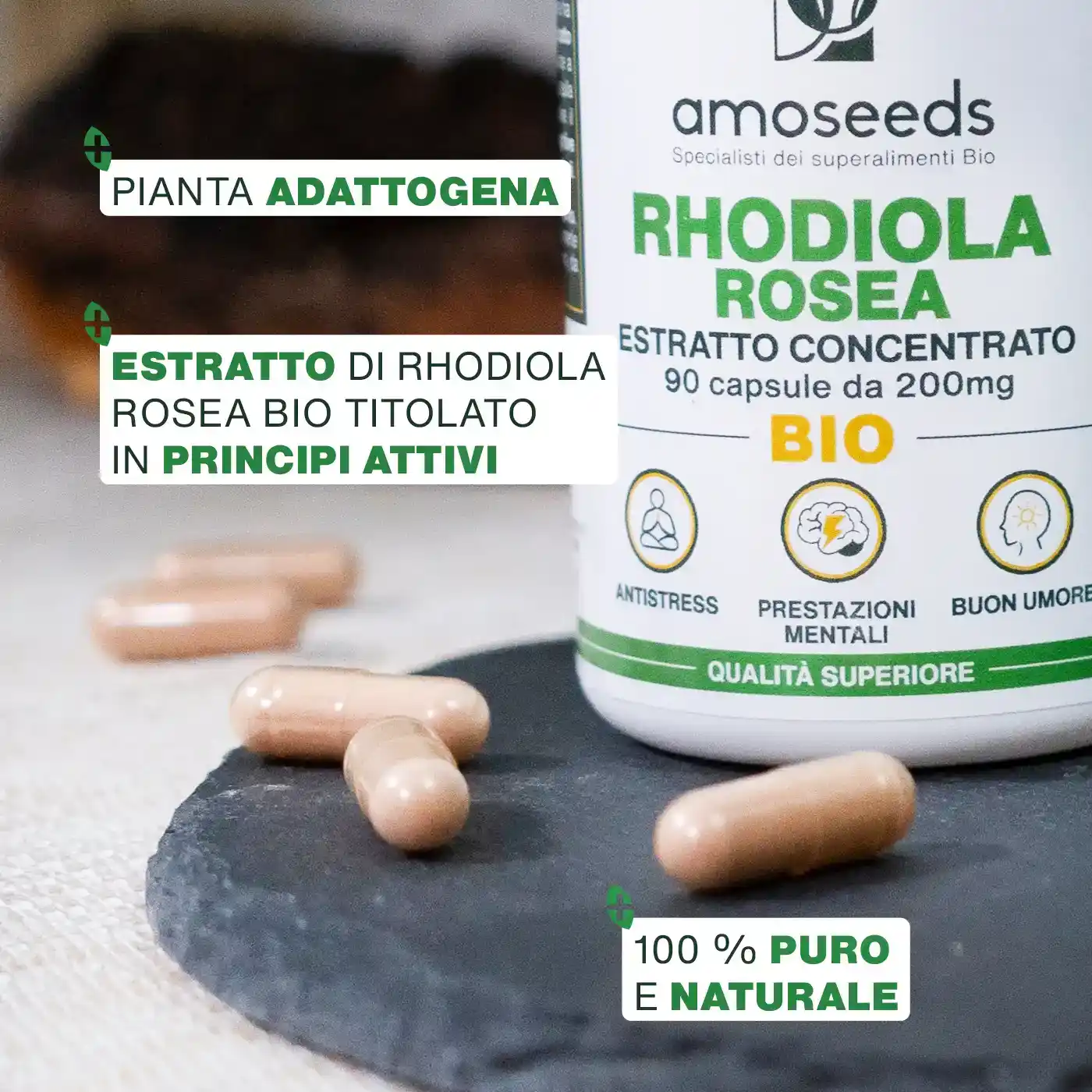 Rhodiola Rosea Bio, Estratto Concentrato | 90 capsule - Image 3