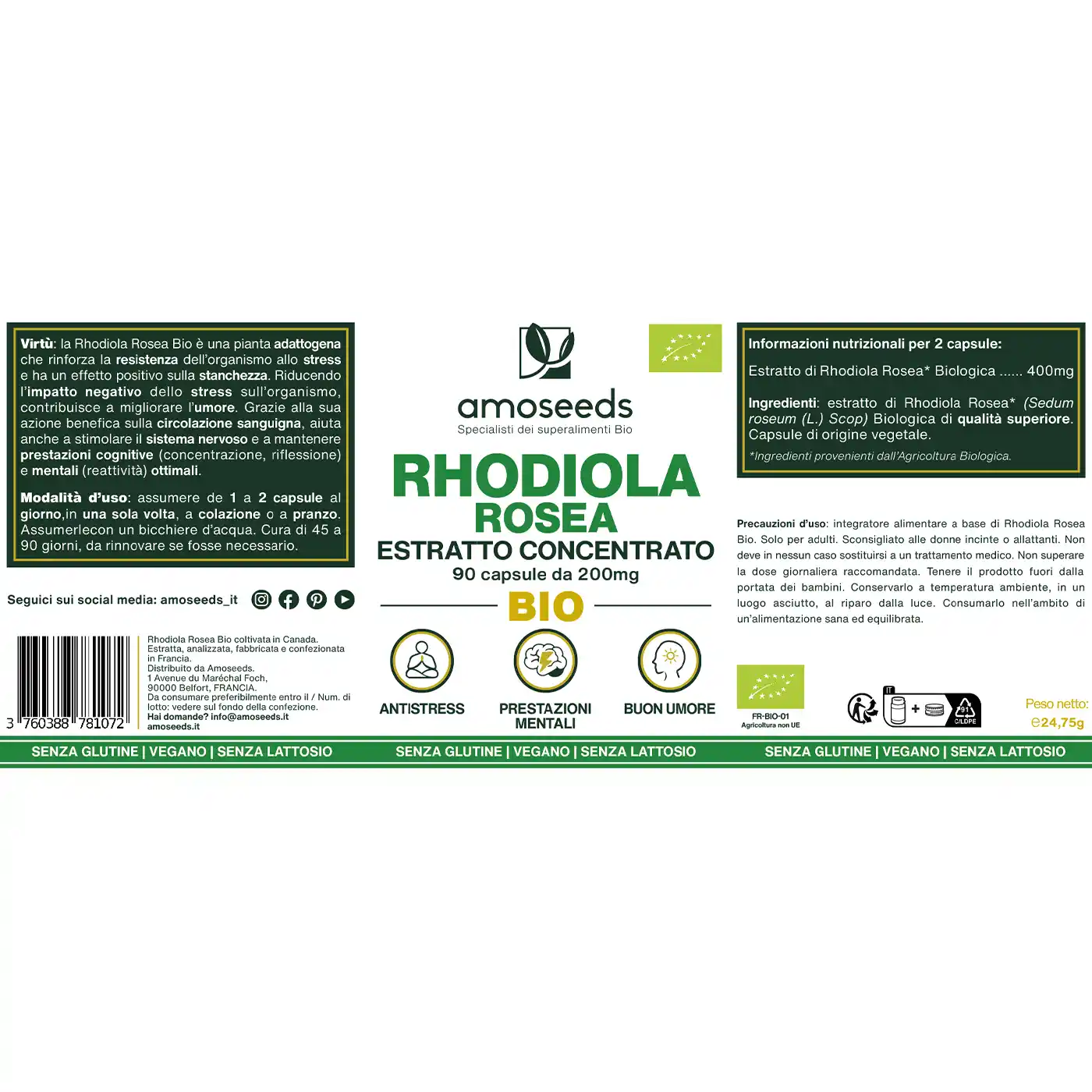 Rhodiola Rosea Bio, Estratto Concentrato | 90 capsule - Image 6