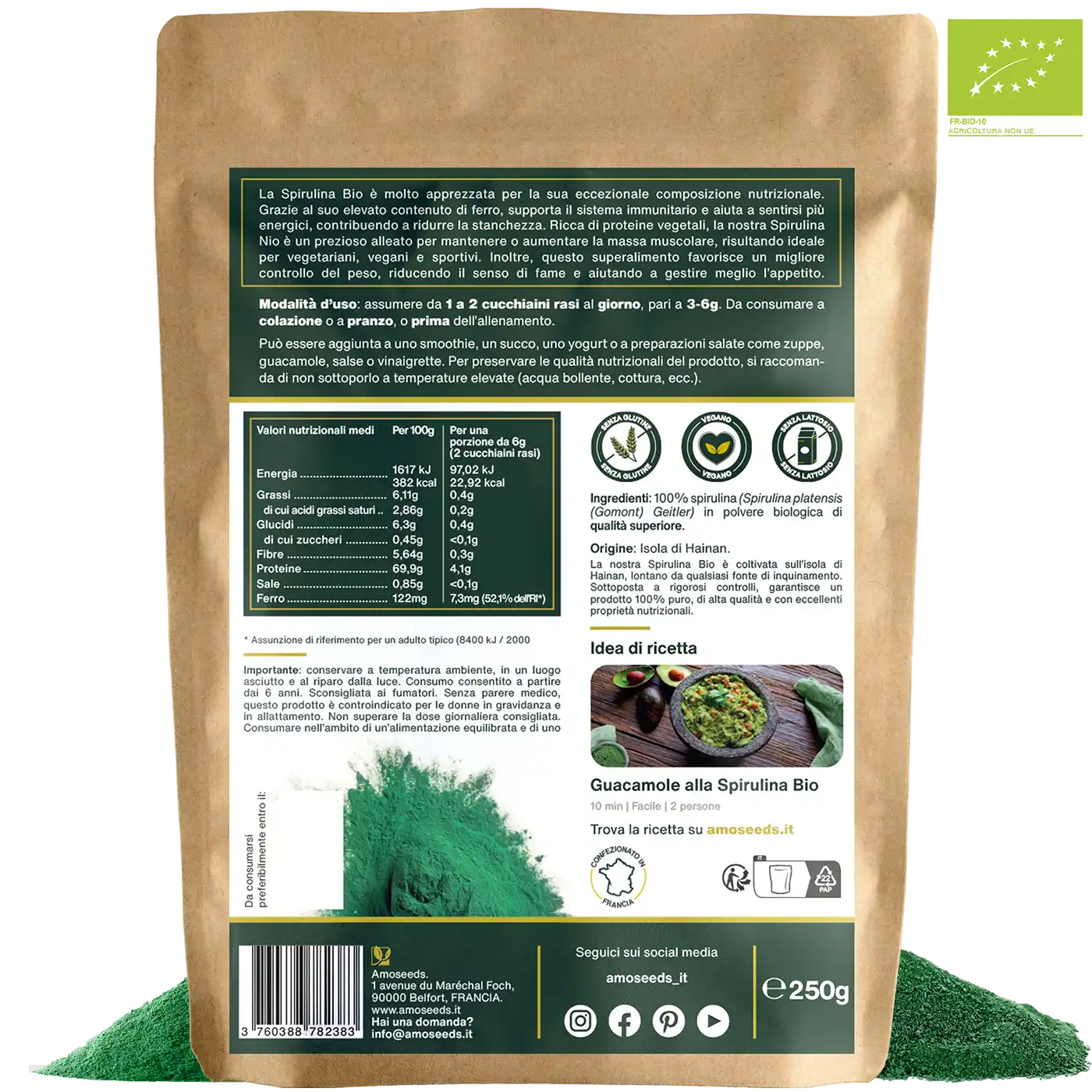 Spirulina in polvere Bio 250G - Image 5